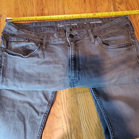Size 14 Calvin Klein Jeans Gray Slim Boyfriend - Picture 3 of 8